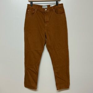 Womens EVERLANE‎ 90s Cheeky Jean Garment Dyed Denim Brown Terracotta 30 Crop NWT